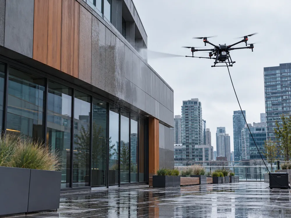 Nettoyage par drone à Toronto